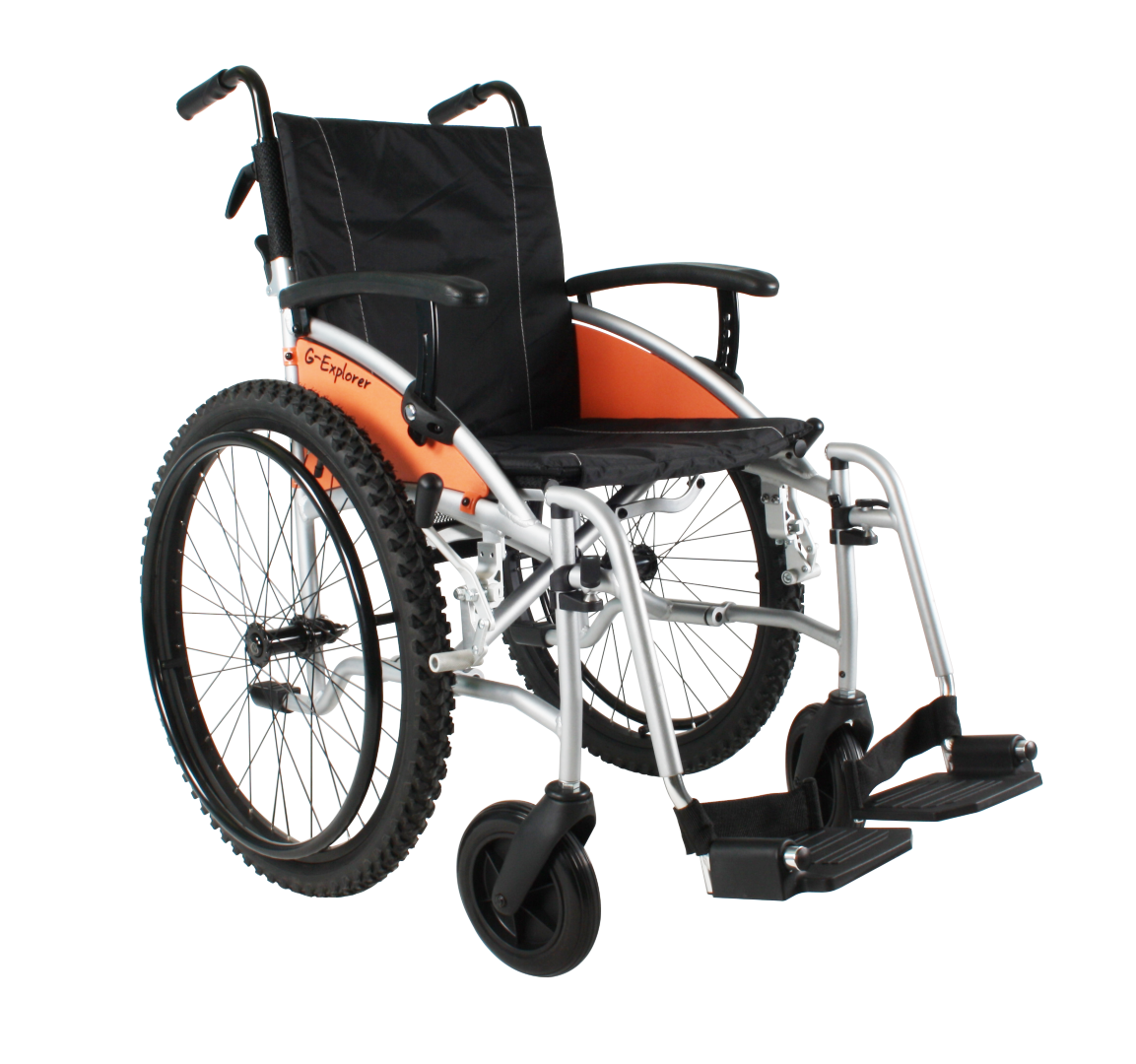 Excel G-Explorer Self Propel All Terrain Wheelchair Silver Frame 18 inch standard seat
